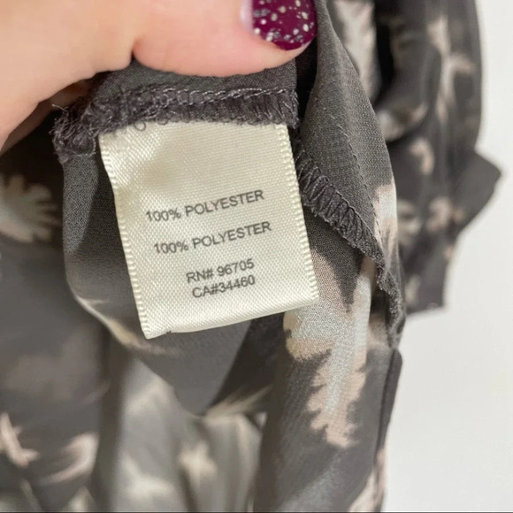 Rebecca Taylor Free Bird Sheer Taupe 3/4 Sleeve Blouse Size 0 - Picture 9 of 11